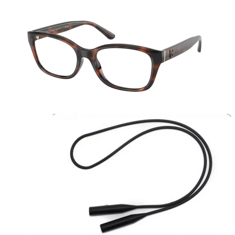 Ralph Lauren Eyeglasses Bundle: 6252 U 6241 Havana Demo Lens 53mm and Universal Anti-slip Silicone Leash