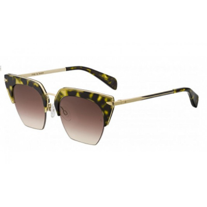 Rag & Bone RNB 1007/S 2IK_HA Del Rey Havana Gold Metal Cat-Eye Sunglasses Brown Gradient Lens Rag & Bone RNB 1007/S 2IK_HA Del Rey Havana Gold Metal Cat-Eye Sunglasses Brown Gradient Lens