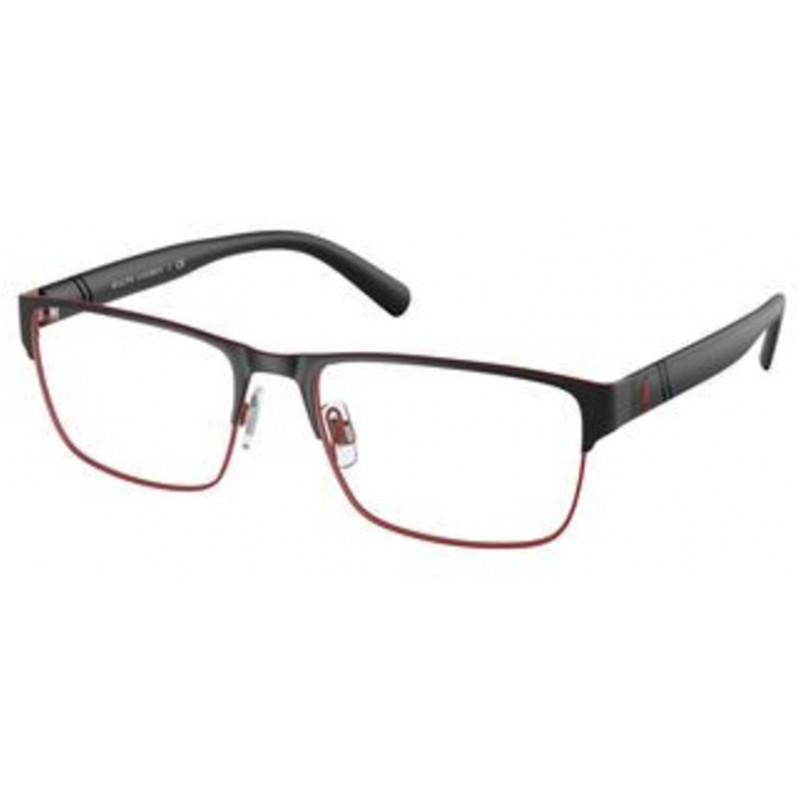 Eyeglasses Polo PH 1175 9191 Matte Red Rims/Black Bar / Demo Lens 58mm