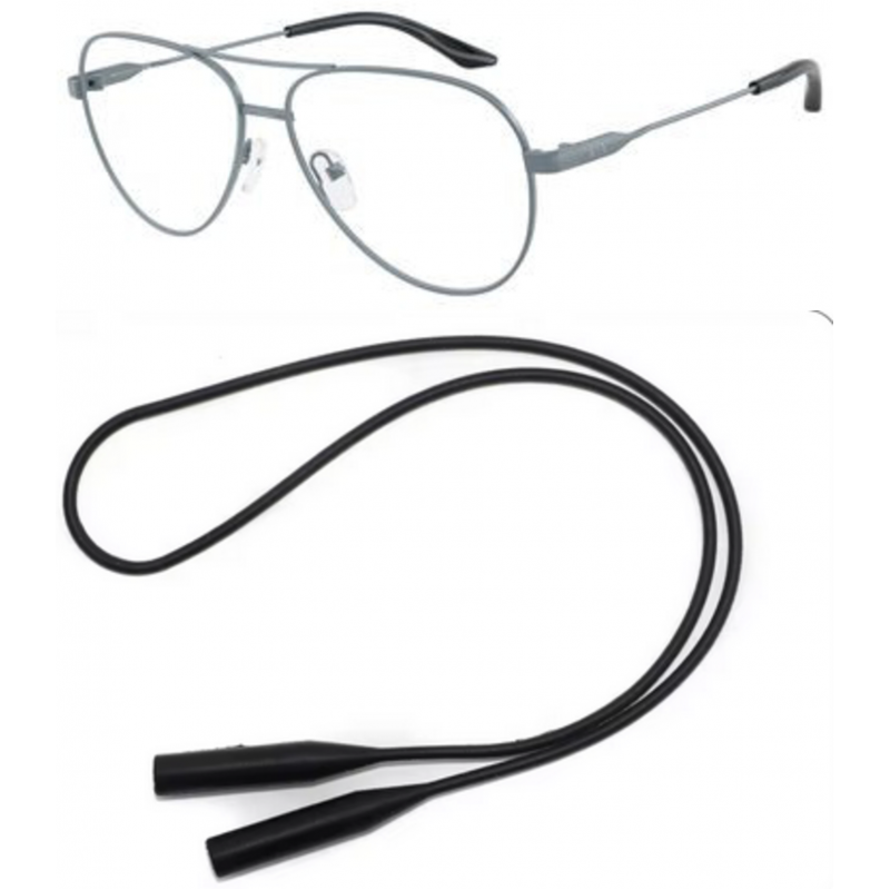 Armani Exchange Eyeglasses Bundle: X 1077 6132 Metalized Matte Blue  /  Demo Lens 57mm and Universal Anti-slip Silicone Leash