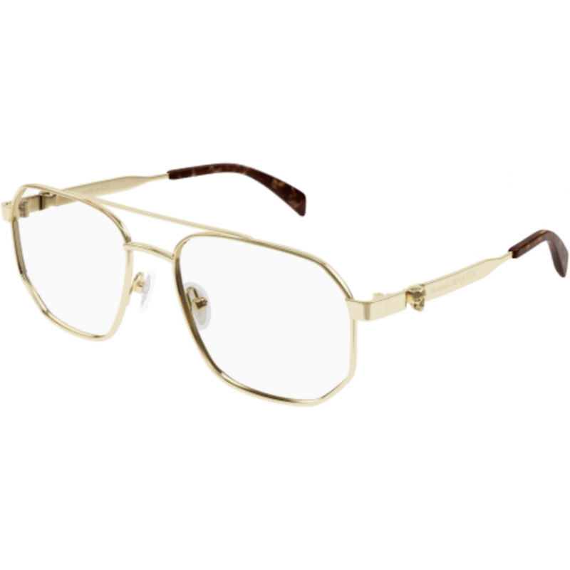 Eyeglasses Alexander McQueen AM 0459 O- 002 Gold / Transparent 57mm