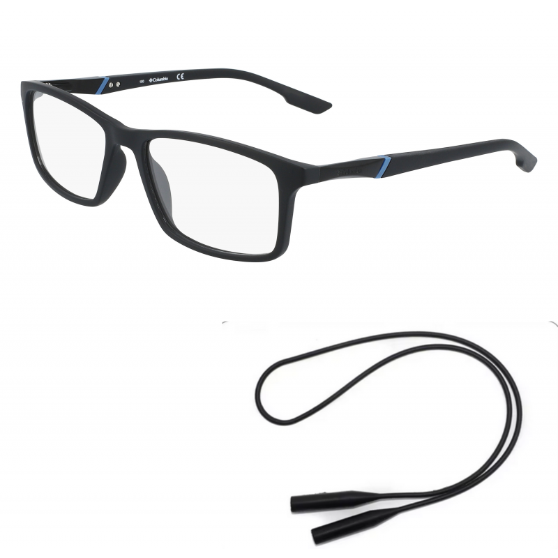 Columbia Eyeglasses Bundle: 8032 N 002 Matte Black 58mm and Universal Anti-slip Silicone Leash