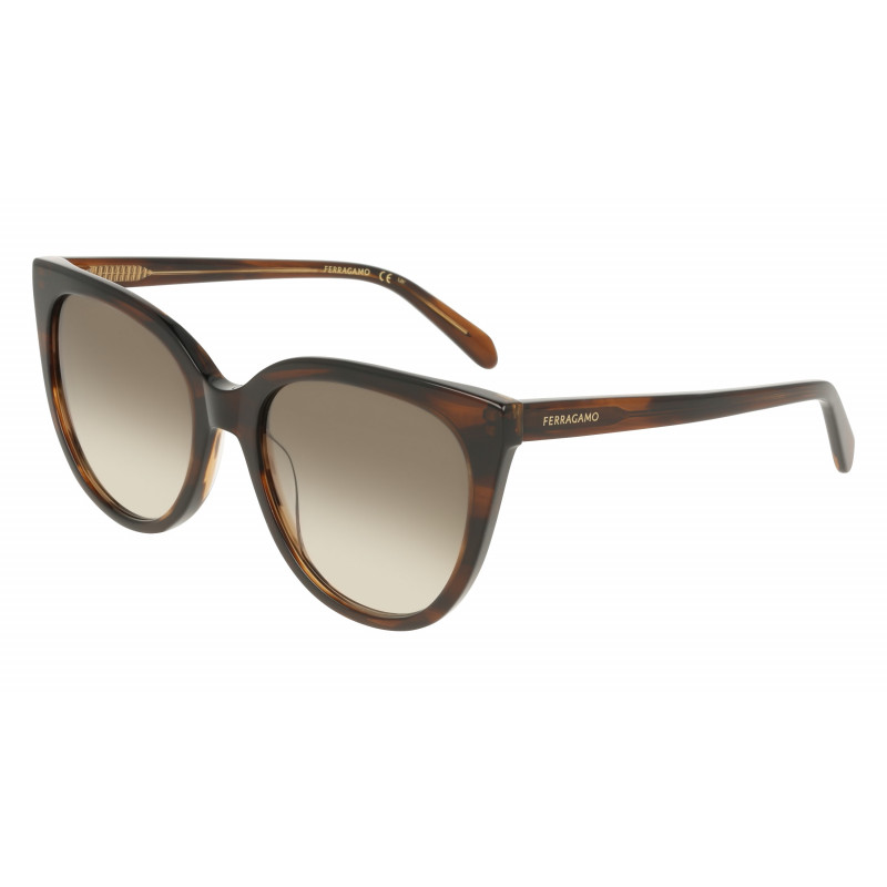 Sunglasses FERRAGAMO SF 2101 S 216 Striped Brown 56mm