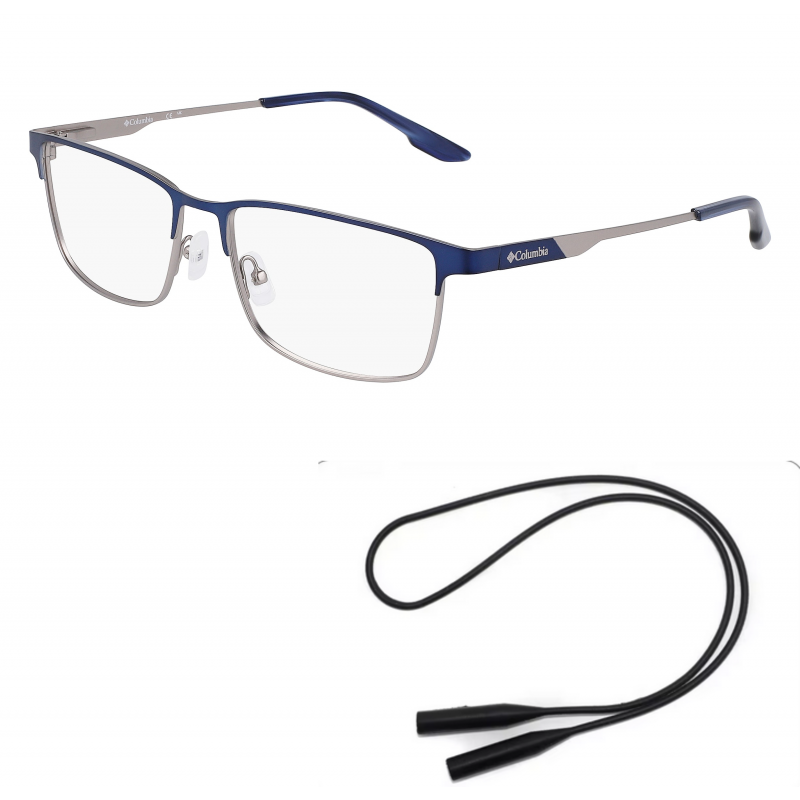 Columbia Eyeglasses Bundle: 3041 N 410 Matte Navy 58mm and Universal Anti-slip Silicone Leash