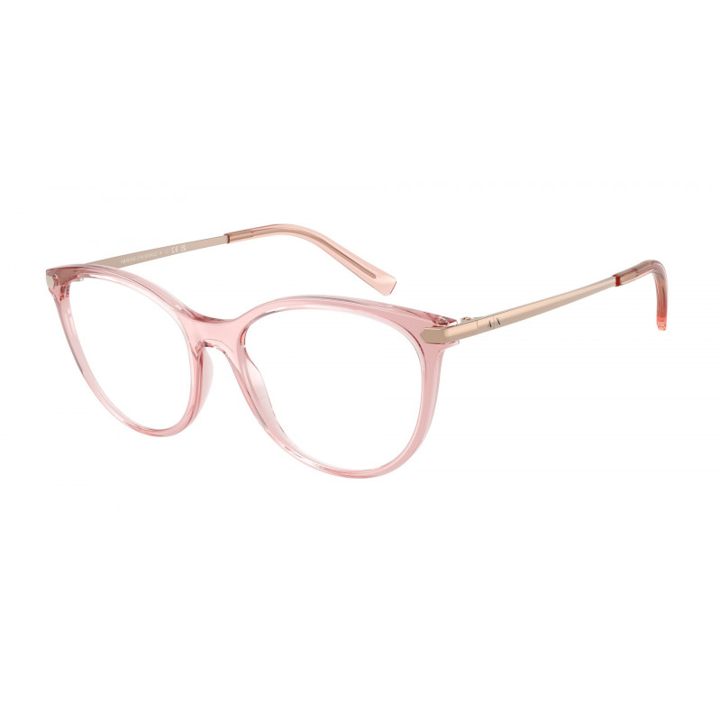 Eyeglasses Armani Exchange AX 3078 8339 Shiny Transparent Pink / Demo Lens 53mm