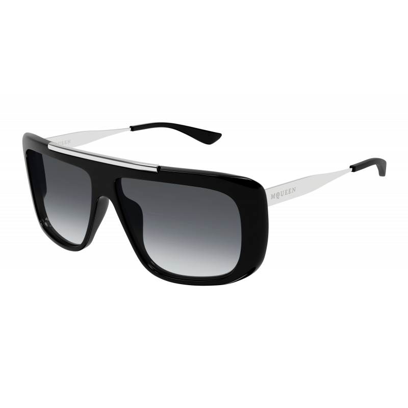 Sunglasses Alexander McQueen AM 0492 S- 001 Black / Grey Silver 60mm