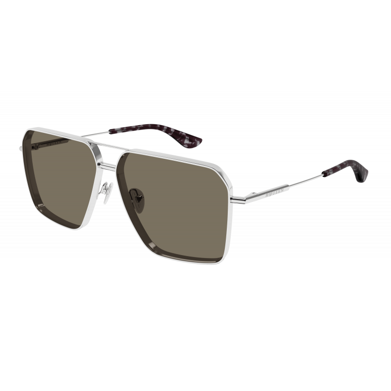 Sunglasses Alexander McQueen AM 0500 S- 002 Silver / Brown 60mm