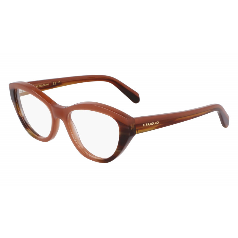 Eyeglasses FERRAGAMO SF 3011 254 Opaline Brown/Striped Brown Eyeglasses FERRAGAMO SF 3011 254 Opaline Brown/Striped Brown