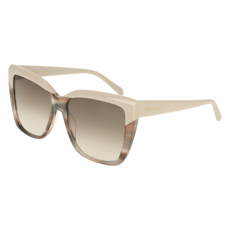 Sunglasses FERRAGAMO SF 1102 S 251 Beige/Beige Striped Tortoise