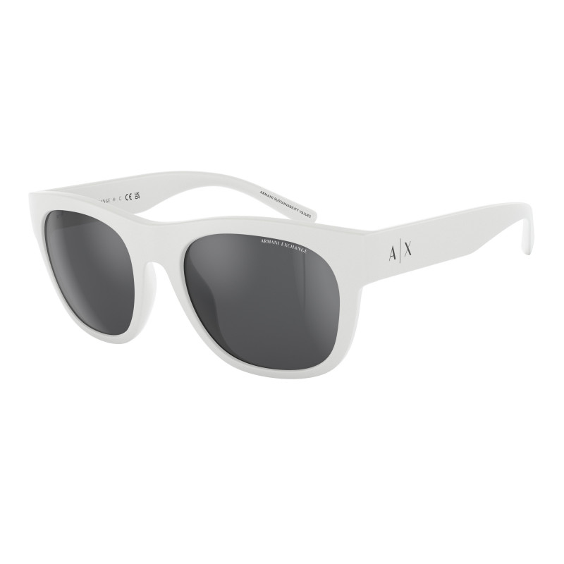 Sunglasses Armani Exchange AX 4128 SU 83156G Matte White Grey Mirror Silver Sunglasses Armani Exchange AX 4128 SU 83156G Matte White Grey Mirror Silver