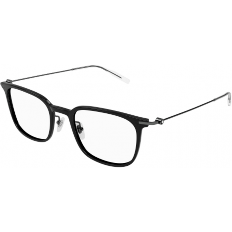 Eyeglasses Montblanc MB 0100 O- 005 Black / Transparent Gunmetal 52mm