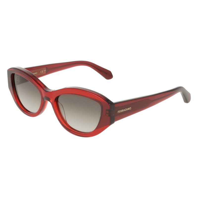 Sunglasses FERRAGAMO SF 2104 S 614 Transparent Red/Transparent Wi 55mm