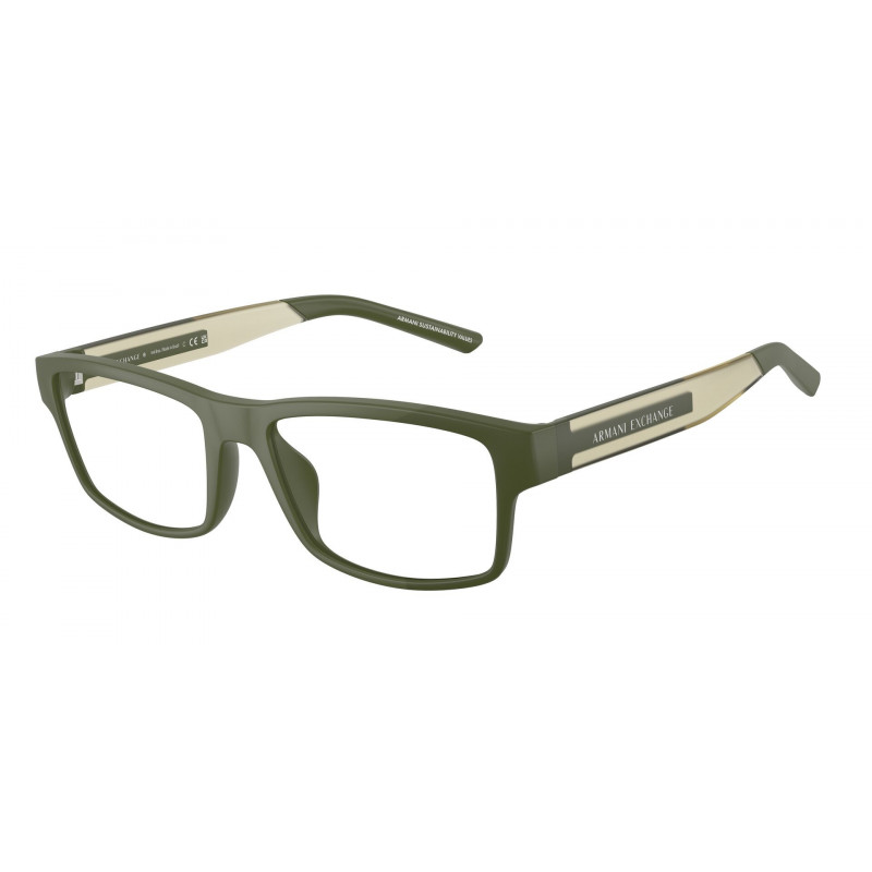Eyeglasses Armani Exchange AX 3140 U 8403 Matte Green / Demo Lens 54mm