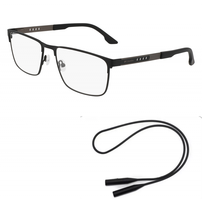 Columbia Eyeglasses Bundle: 3050 N 005 Matte Black 60mm and Universal Anti-slip Silicone Leash