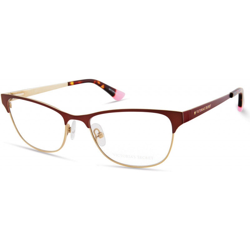 Eyeglasses Victoria's Secret VS 5025 049 Brown Gold Rim W/ Star On Temple W/Demi Tips Eyeglasses Victoria's Secret VS 5025 049 Brown Gold Rim W/ Star On Temple W/Demi Tips
