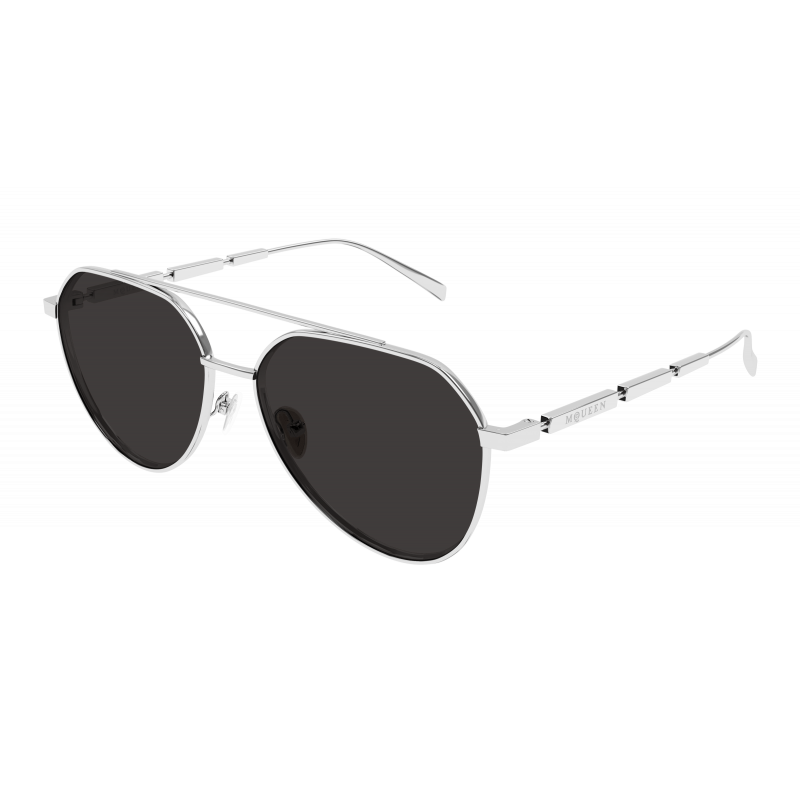 Sunglasses Alexander McQueen AM 0478 S- 001 Silver / Grey 59mm