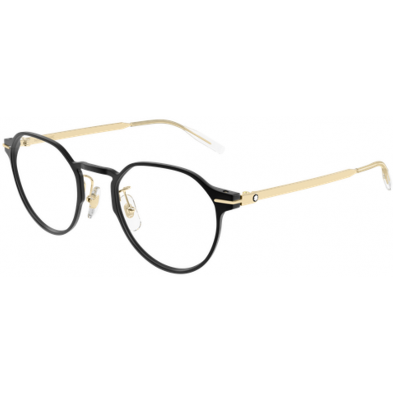 Eyeglasses Montblanc MB 0469 OL- 002 Black / Transparent Gold 50mm