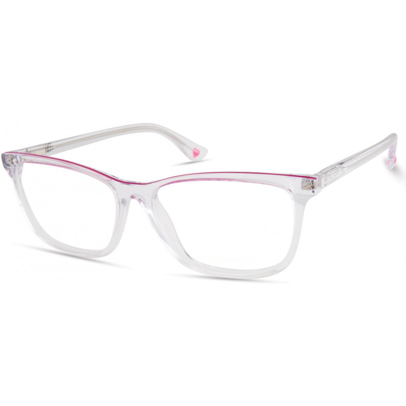 Eyeglasses Pink PK 5016 026 Transparent Clear/Dark Epoxy On Rim Top W/ Heart Temple In Clear Eyeglasses Pink PK 5016 026 Transparent Clear/Dark Epoxy On Rim Top W/ Heart Temple In Clear