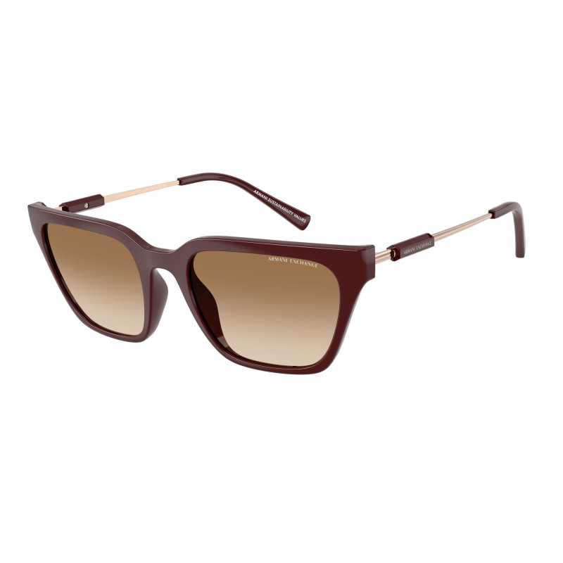 Sunglasses Armani Exchange AX 4158 S 838389 Shiny Bordeaux / Gradient Brown Polyamide Standard 55mm