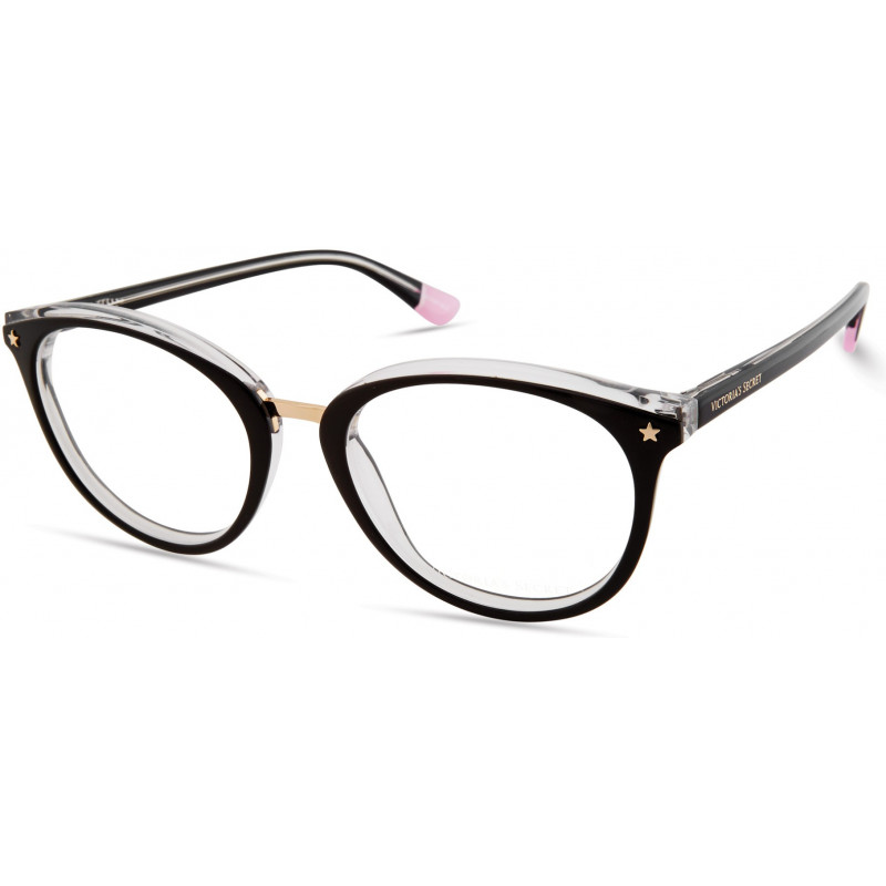 Eyeglasses Victoria's Secret VS 5017 001 Black On Clear W/ Gold Bridge And Star End Pieces Eyeglasses Victoria's Secret VS 5017 001 Black On Clear W/ Gold Bridge And Star End Pieces