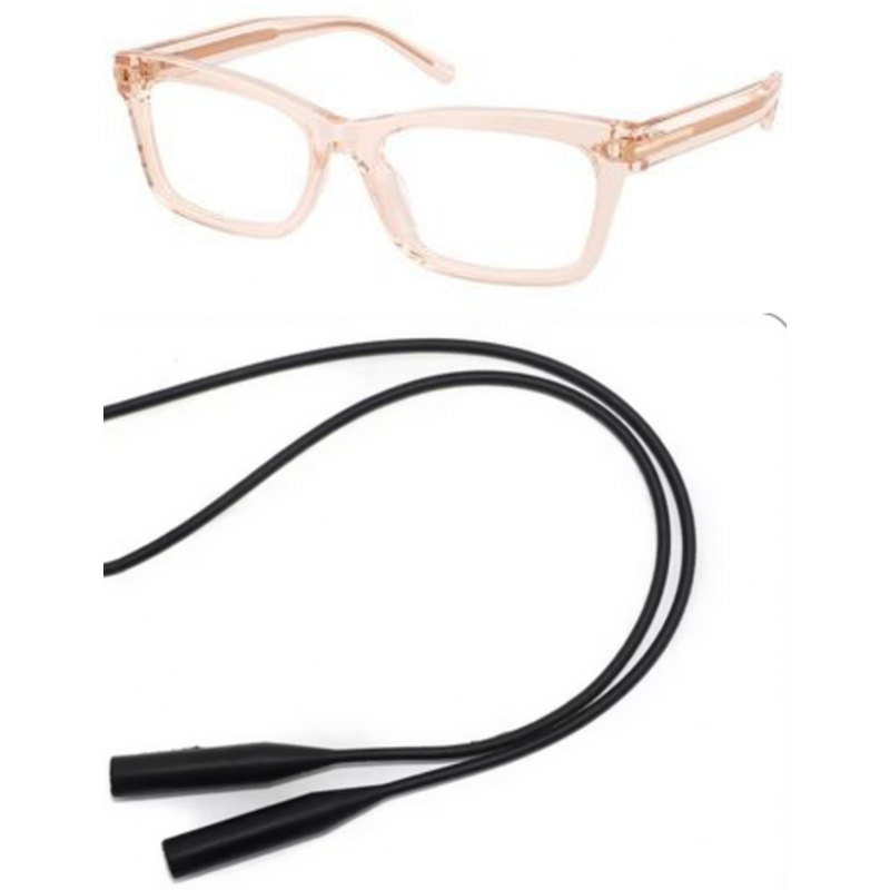 Ralph Lauren Eyeglasses Bundle: 6255 U 6305 Transparent Pink Demo Lens 53mm and Universal Anti-slip Silicone Leash
