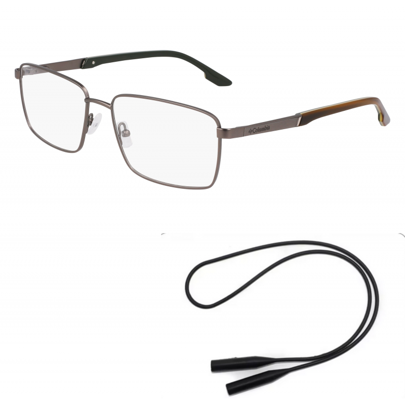 Columbia Eyeglasses Bundle: 3051 N 072 Matte Gunmetal 59mm and Universal Anti-slip Silicone Leash