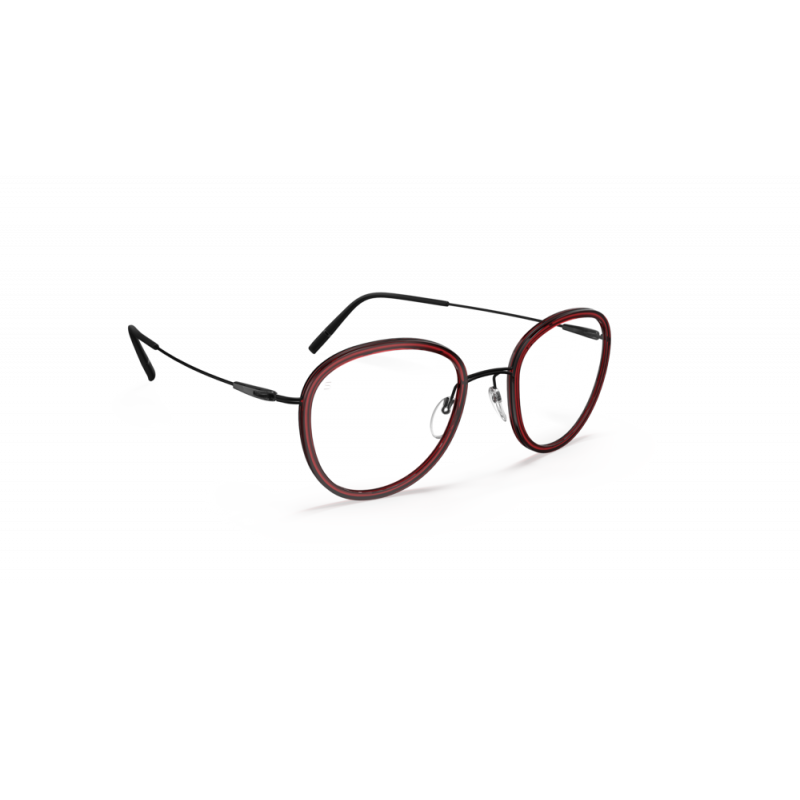 Eyeglasses Silhouette Dynamics Colorwave Contour 5581 9340 Black Red 45mm