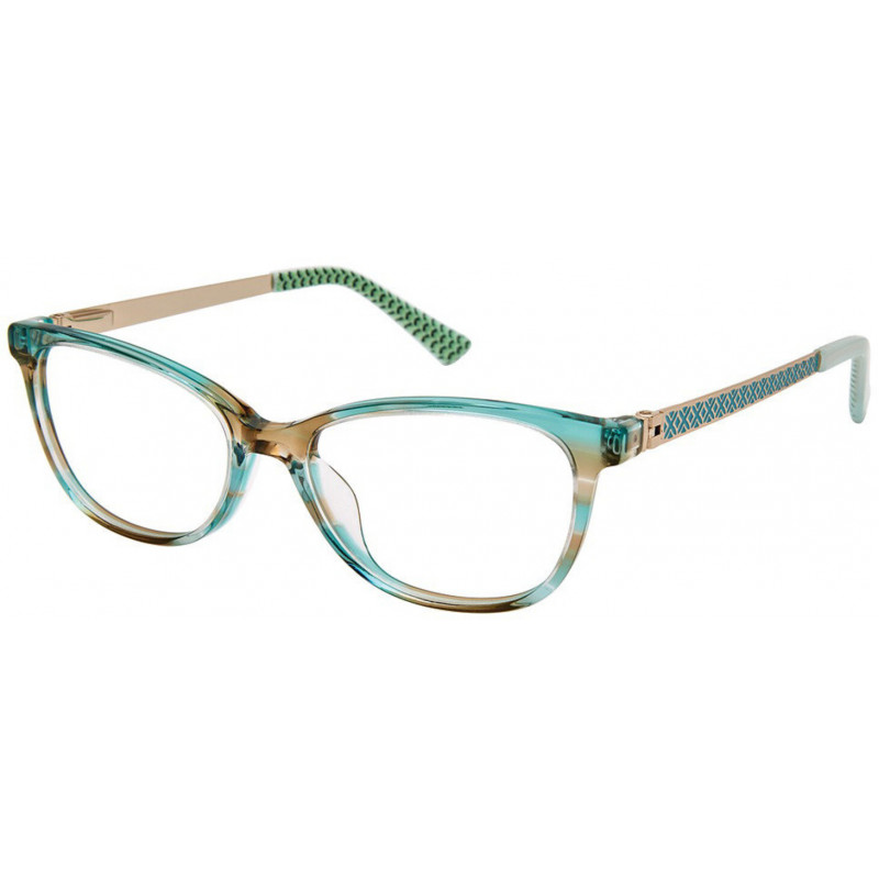 Eyeglasses Nicole Miller LAYLA C03 Green Tan Trans 49mm