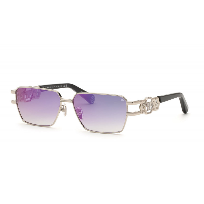 Sunglasses Philipp Plein SPP 210 M Palladium W Smoke/Violet / 59mm