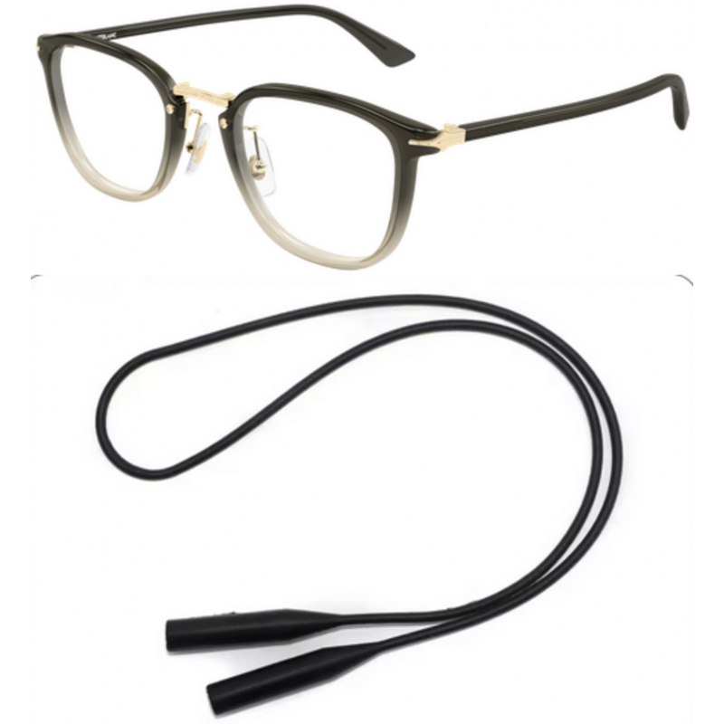 Montblanc Eyeglasses Bundle: B0440OA-005 005 Grey  /  Transparent  /  Grey 50mm and Universal Anti-slip Silicone Leash
