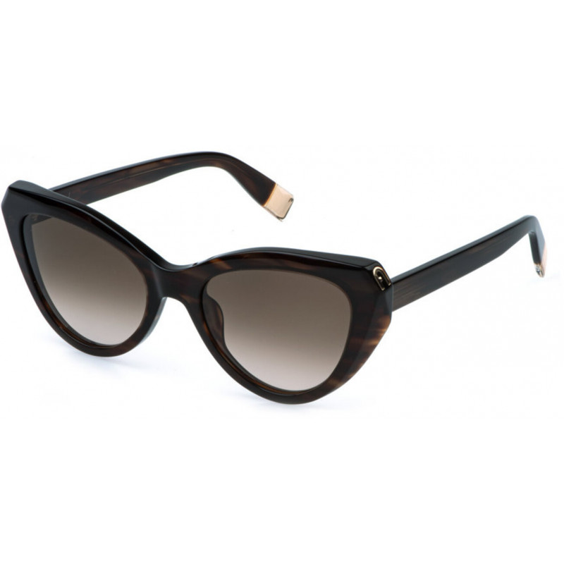 Sunglasses Furla SFU 977 07hl Brown Striped Havana Sunglasses Furla SFU 977 07hl Brown Striped Havana