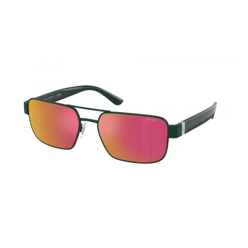 Sunglasses Polo PH 3161 94816Q Shiny Dark Green / Orange Mirror Red Polyamide Standard 58mm
