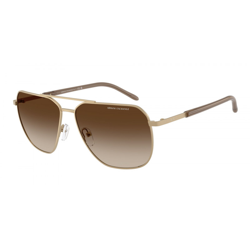 Sunglasses Armani Exchange AX 2057 S 612113 Matte Pale Gold / Brown Gradient Policarbonate Standard 59mm