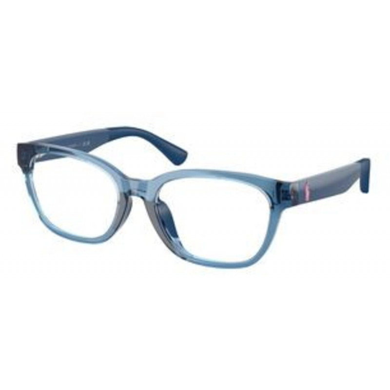 Eyeglasses Polo Prep PP 8553 U 6368 Shiny Transparent Blue / Demo Lens 47mm