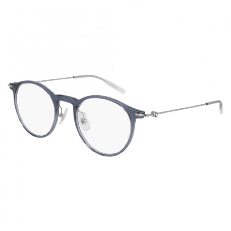 Eyeglasses Montblanc MB 0099 O- 004 Blue / Transparent Silver Eyeglasses Montblanc MB 0099 O- 004 Blue / Transparent Silver