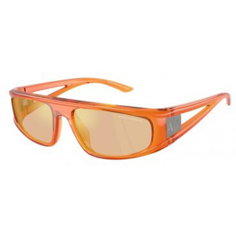 Sunglasses Armani Exchange AX 4159 SU 83867J Shiny Transparent Orange / Dark Mirror Gold Polyamide Standard 59mm