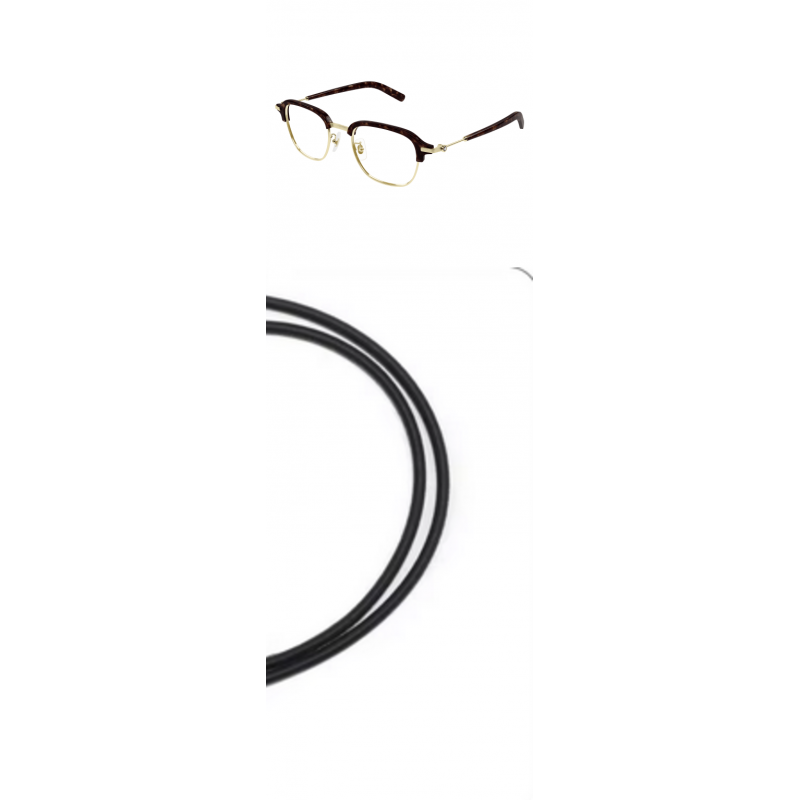 Montblanc Eyeglasses Bundle: MB0390O-003 003 Gold  /  Transparent  /  Gold 50mm and Universal Anti-slip Silicone Leash