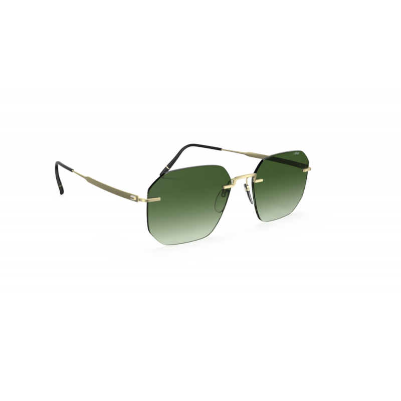 Sunglasses Silhouette Panamint Rimless 8753 8540 Champagne Green 53mm