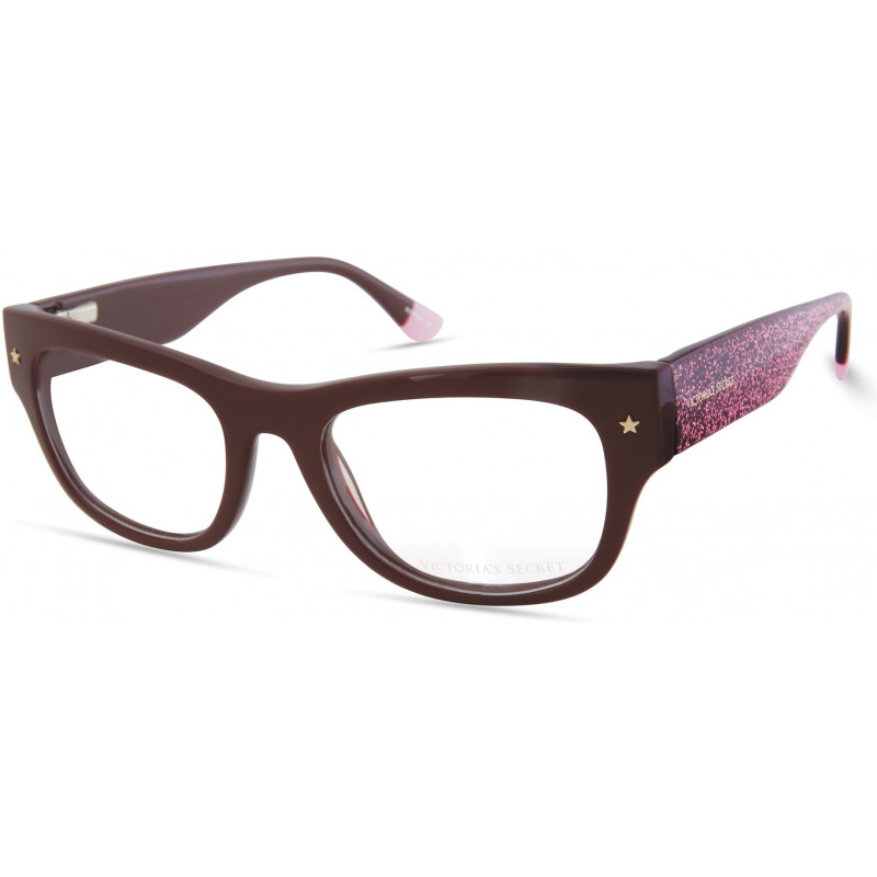 Eyeglasses Victoria's Secret VS 5014 069 Dark Red W/ Gold Star On Temple Glitter Eyeglasses Victoria's Secret VS 5014 069 Dark Red W/ Gold Star On Temple Glitter