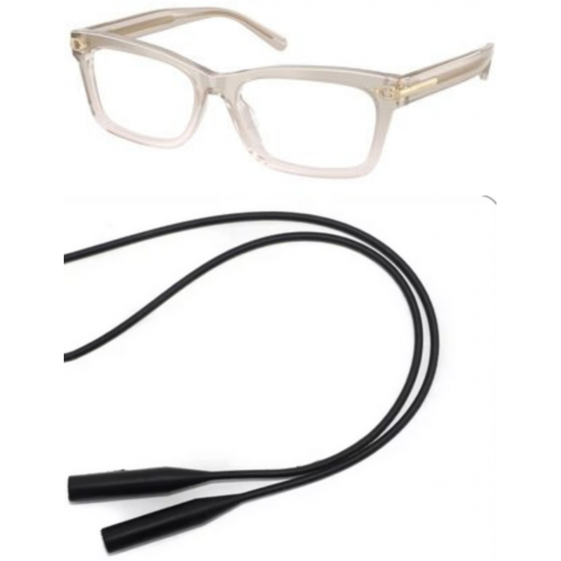Ralph Lauren Eyeglasses Bundle: 6255 U 6112 Transparent Grey / Pink  /  Demo Lens 53mm and Universal Anti-slip Silicone Leash