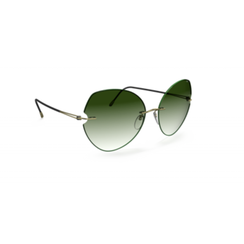 Sunglasses Silhouette Rimless Shades 8182 8540 Champagne / Moss Green Sunglasses Silhouette Rimless Shades 8182 8540 Champagne / Moss Green