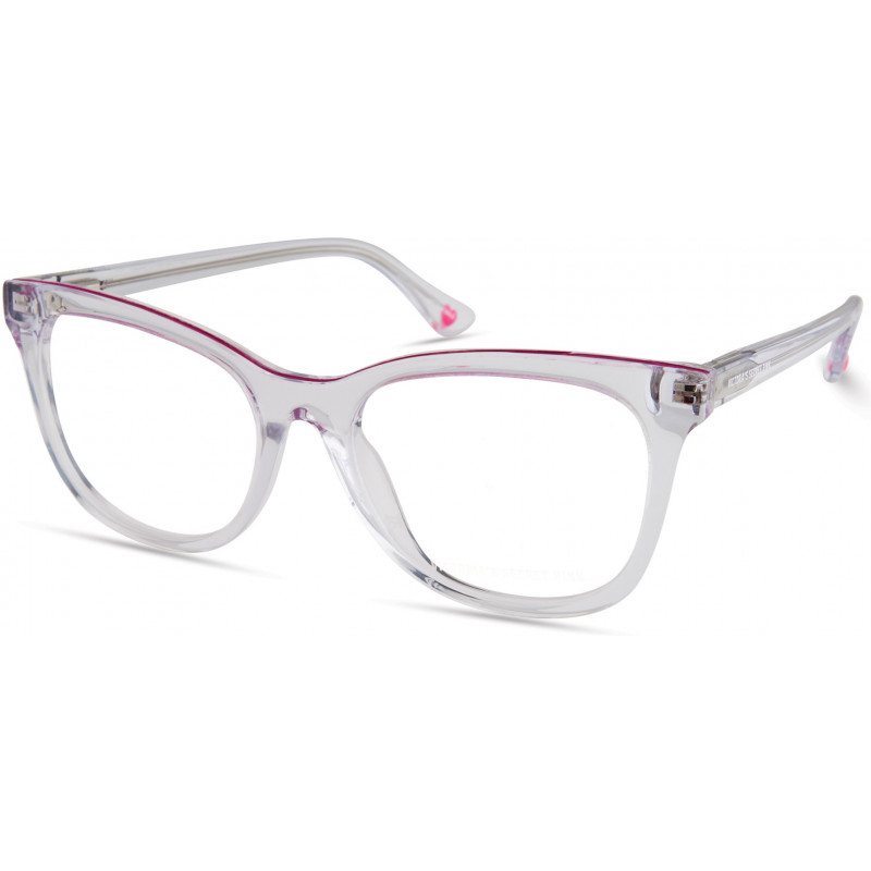 Eyeglasses Pink PK 5017 026 Transparent Clear/Dark Epoxy On Rim Top W/ Heart Temple Eyeglasses Pink PK 5017 026 Transparent Clear/Dark Epoxy On Rim Top W/ Heart Temple