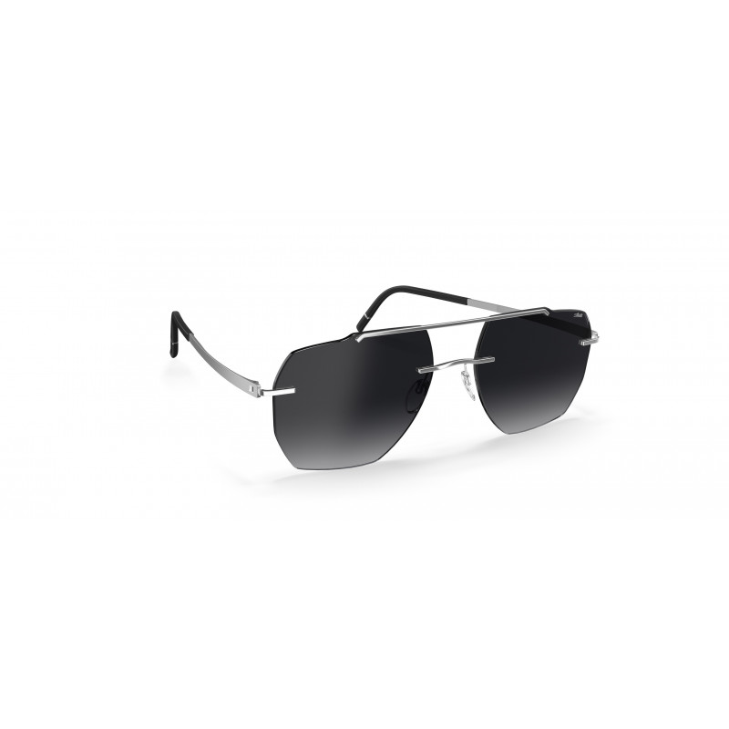 Sunglasses Silhouette Rincon Rimless 8746 7000 Rhodium/Black 56mm