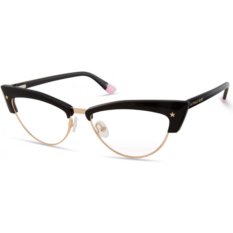 Eyeglasses Victoria's Secret VS 5018 001 Gold/Black Rim W/ Gold Star On End Pieces Black Temple Eyeglasses Victoria's Secret VS 5018 001 Gold/Black Rim W/ Gold Star On End Pieces Black Temple