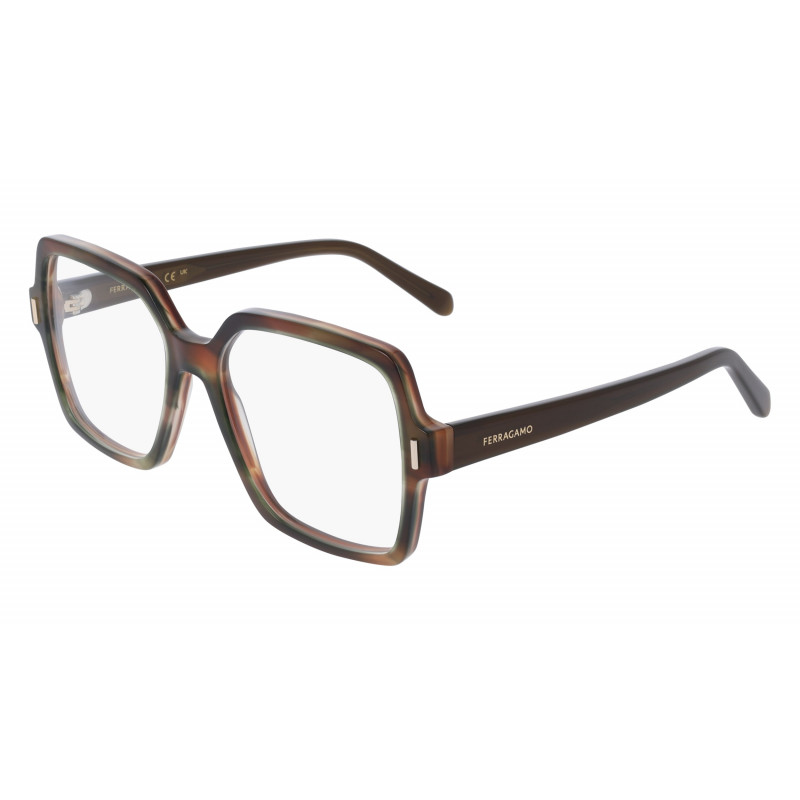 Eyeglasses FERRAGAMO SF 3031 280 Striped Brown Green Eyeglasses FERRAGAMO SF 3031 280 Striped Brown Green