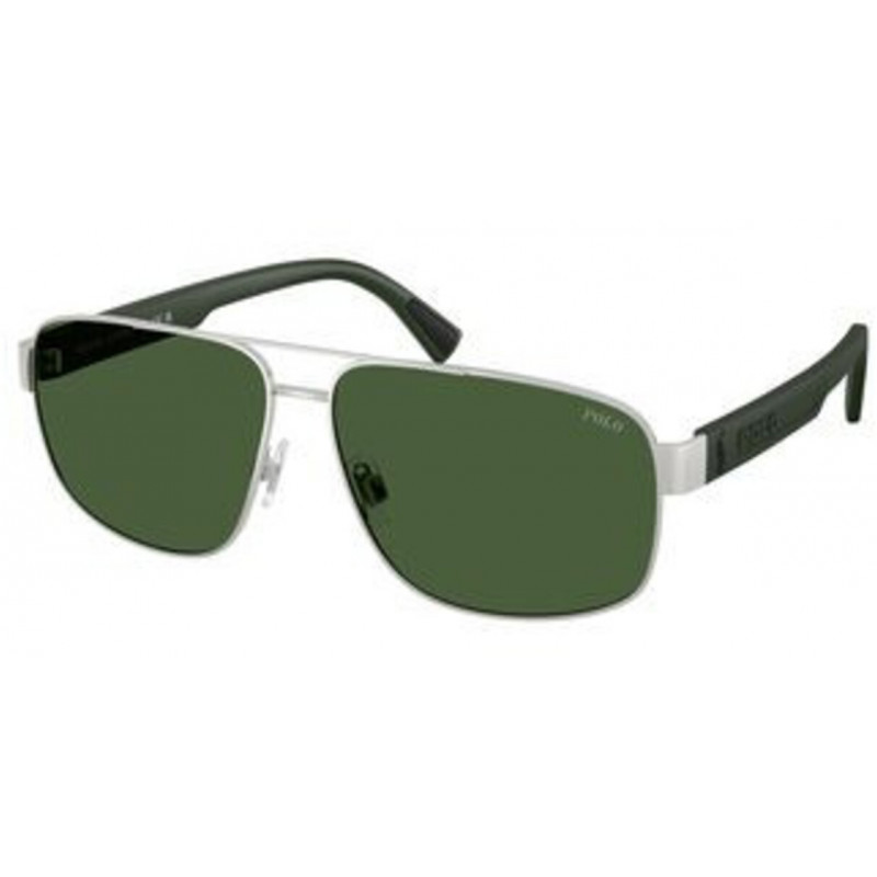 Sunglasses Polo PH 3165 931671 Semishiny Silver / Dark Green Policarbonate Standard 61mm